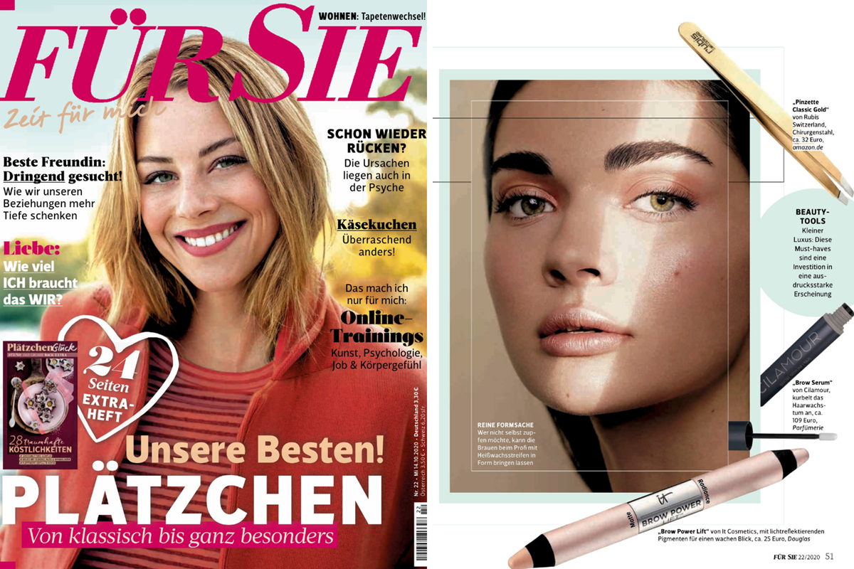 Our Classic Gold Tweezers are suggested by the magazine FÜR SIE