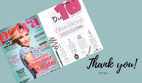 Unsere Classic-Pinzette ist im Magazin Petra mit bei den "10 coolsten Tools für Wow-Brows"