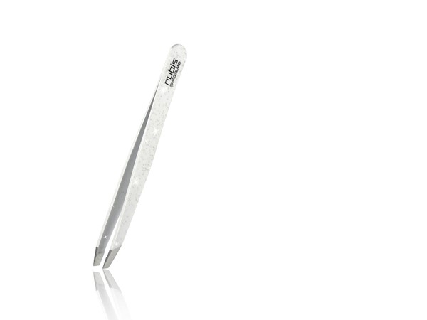 Tweezers Classic White with glitter